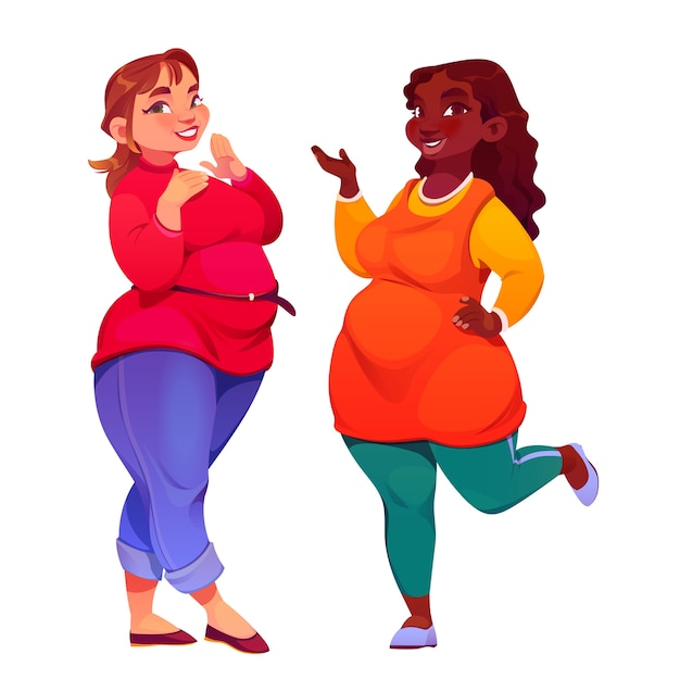 Cartoon body positive illustration