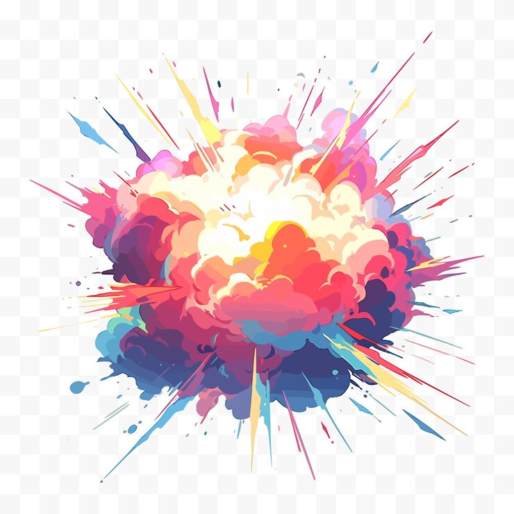 Vector cartoon bomb explosion