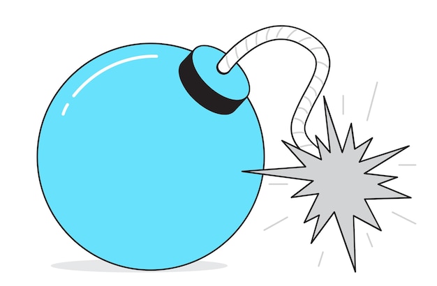 Vector cartoon bomb on a white background vector illustration of bomb