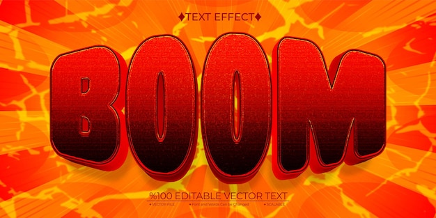 Vector cartoon boom editable vector 3d text effect