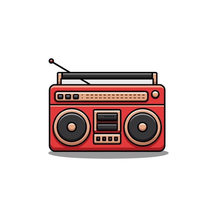 Vector cartoon boombox icon