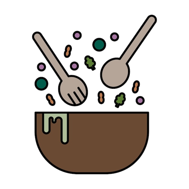 Vector cartoon bowl of food. vector illustration. eps 10.