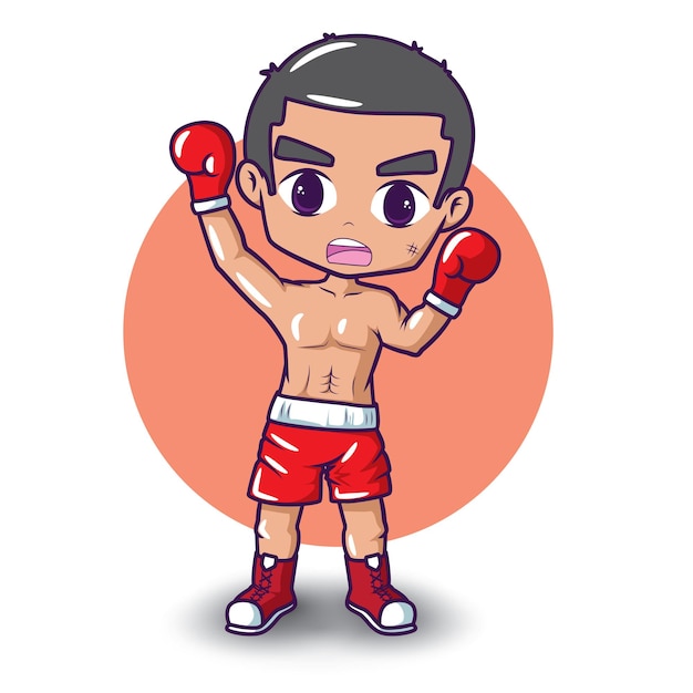 Vector cartoon boxing vector sport concept