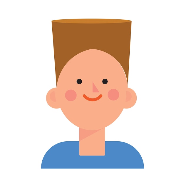 cartoon boy avatar flat design vector