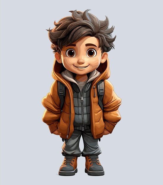 Vector cartoon boy character vector illustration