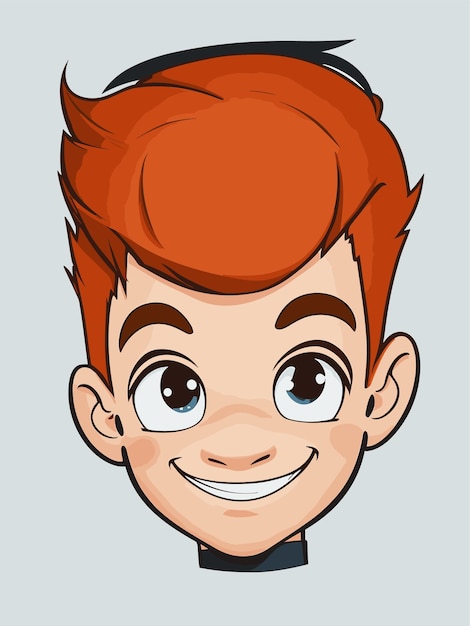 cartoon Boy face 2d vector with white background