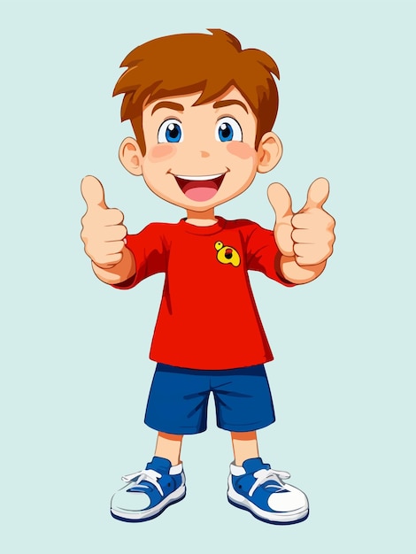 Cartoon boy giving you thumbs up