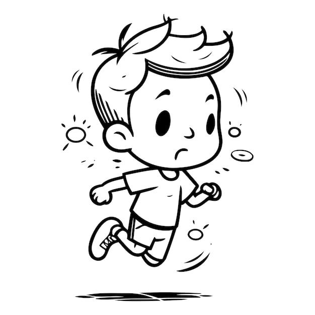 Vector cartoon boy running vector illustration of a cartoon boy running