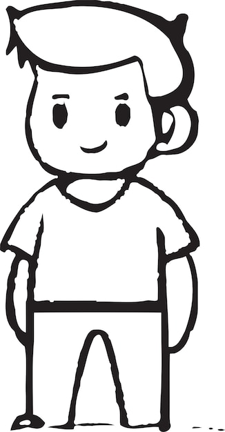 Карикатура на мальчика с короткой стрижкой.