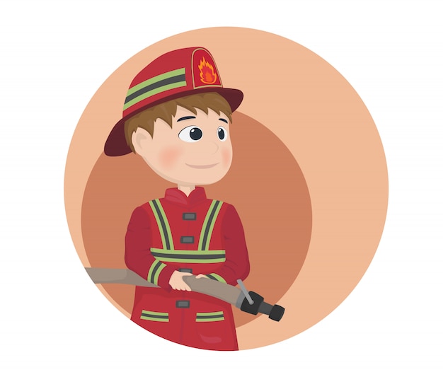 Cartoon brandweerman karakter pictogram