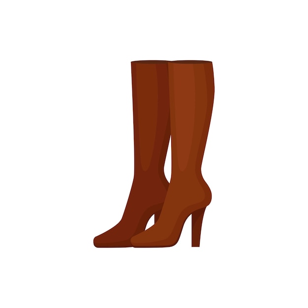 Vector cartoon brown boots on white background fashion concept vector flat illustration