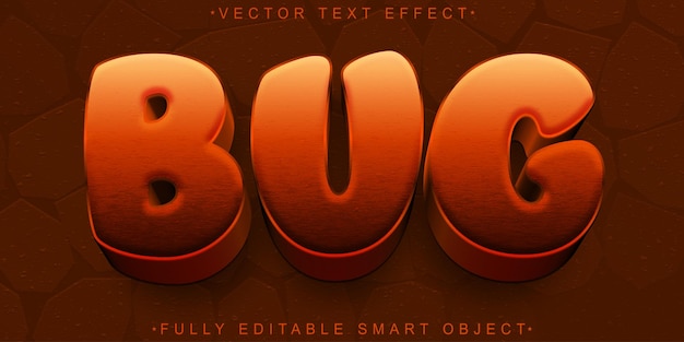 Cartoon Brown Bug Vector Volledig bewerkbaar Smart Object Text Effect