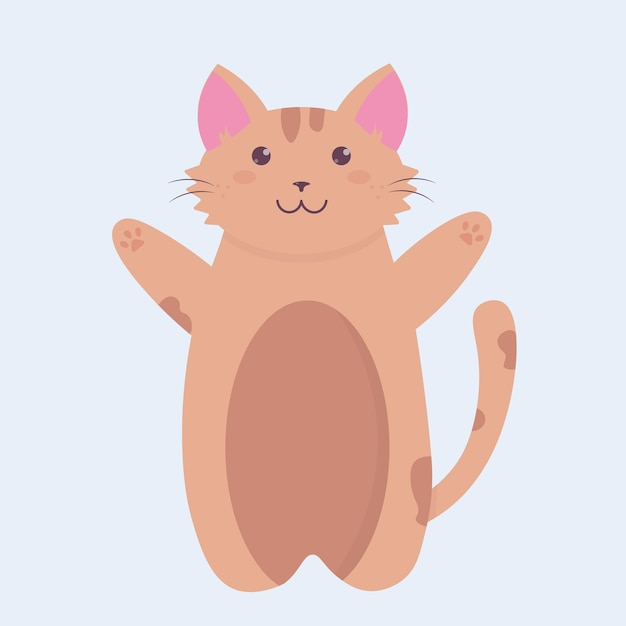 Vector cartoon brown cat