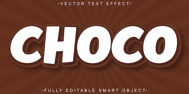 Cartoon Brown Choco Vector Volledig bewerkbaar Smart Object Text Effect