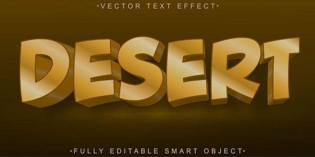 Cartoon Brown Desert Vector Volledig bewerkbaar Smart Object Text Effect