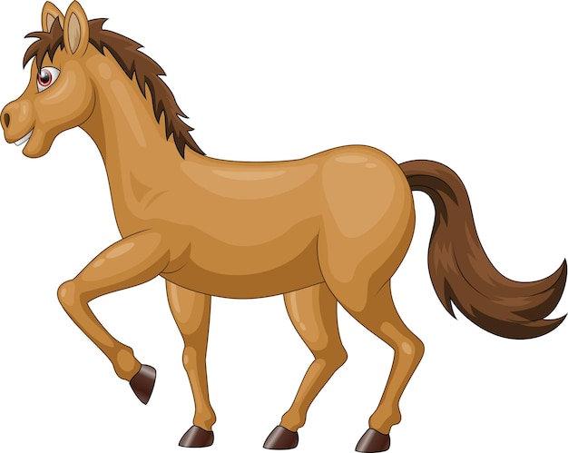 cartoon brown horse running