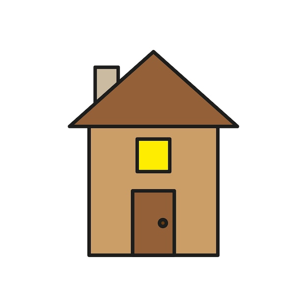 Cartoon brown house. Vector illustration. EPS 10.