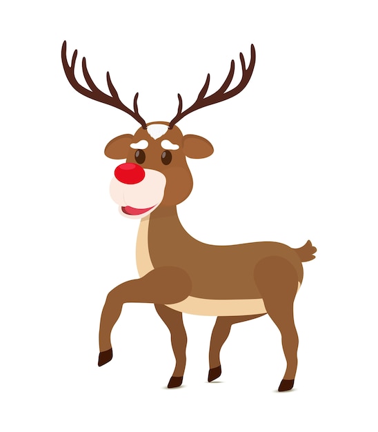 Cartoon brown reindeer - Christmas symbol