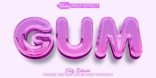 Cartoon Bubblegum Vector bewerkbare tekst-effect sjabloon