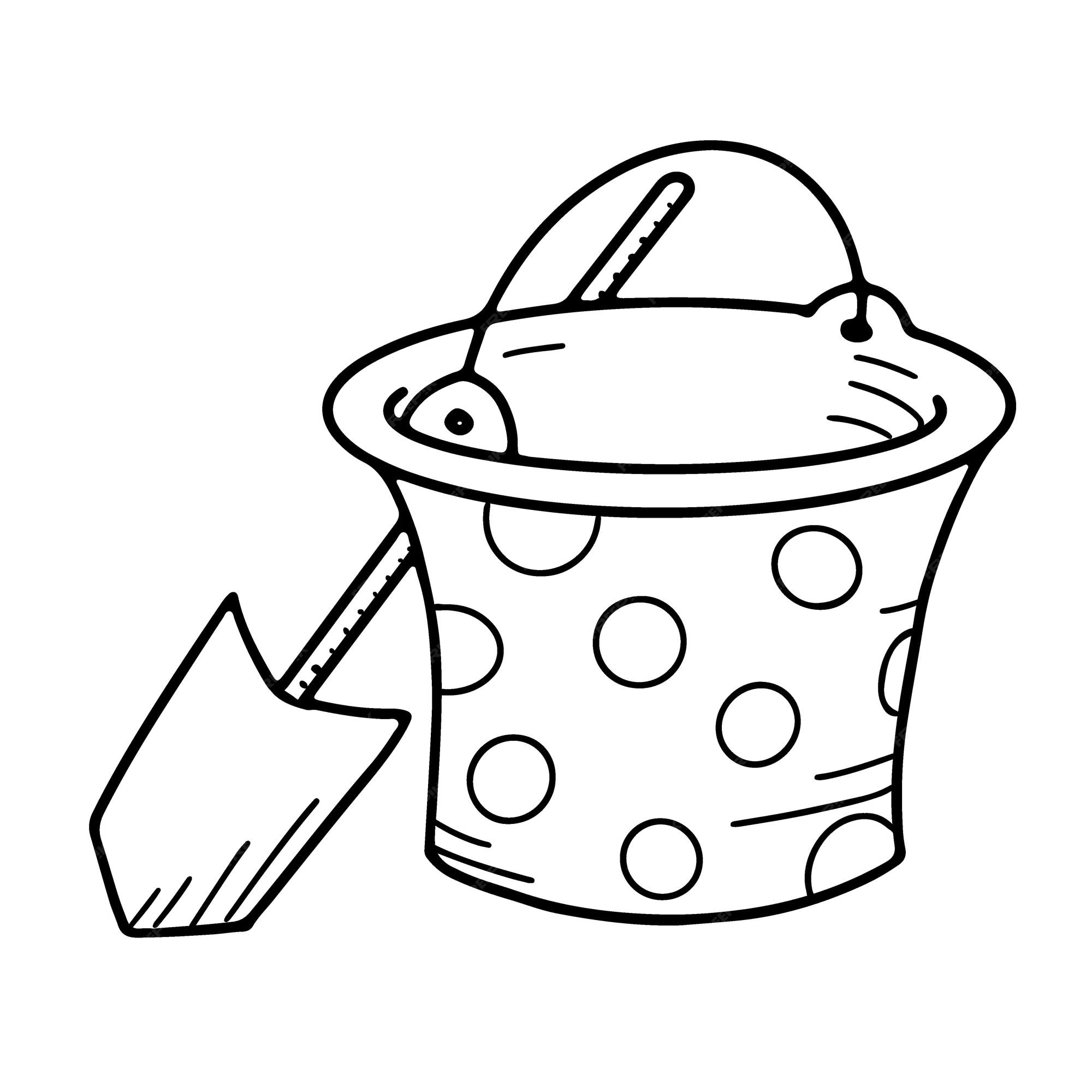 sand bucket and shovel coloring page