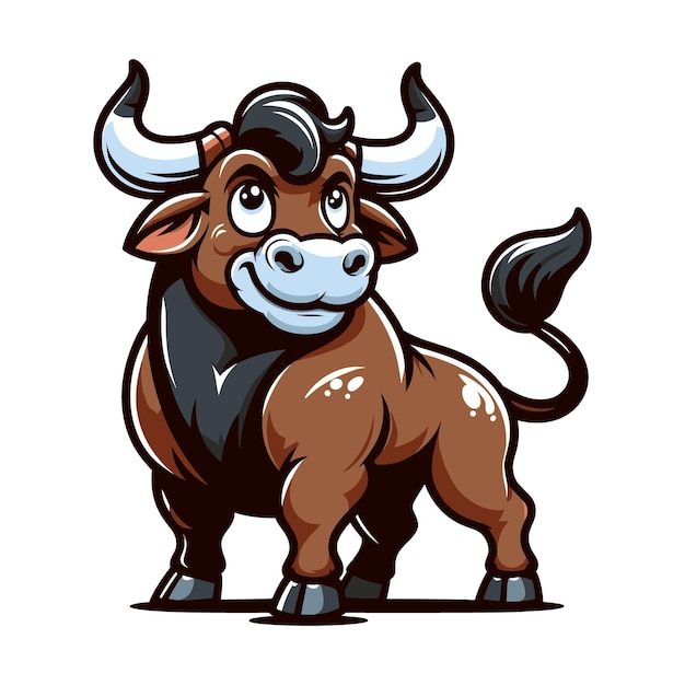 Vettore cartone animato illustrazione vettoriale bull