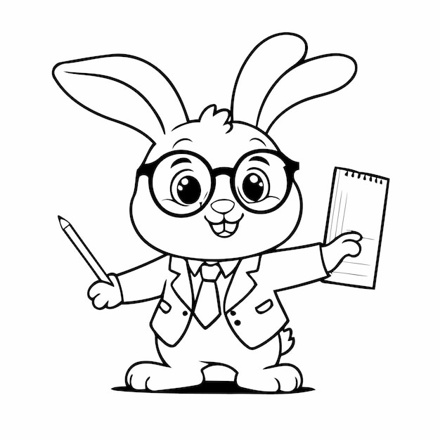 Cartoon Bunny doodle for kids page