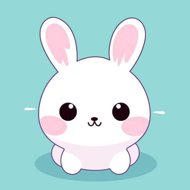 A cartoon bunny with a blue background