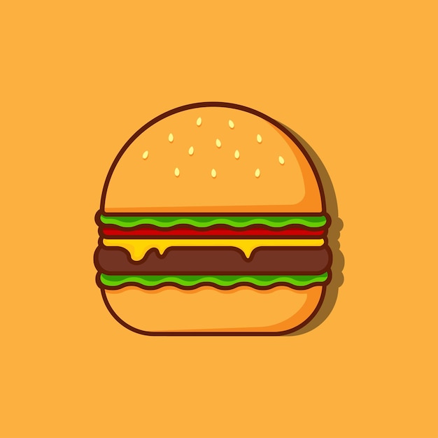 Cartoon burger illustration Vector image