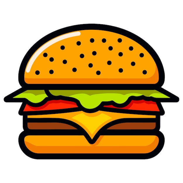 Cartoon burger vector isolated illustration