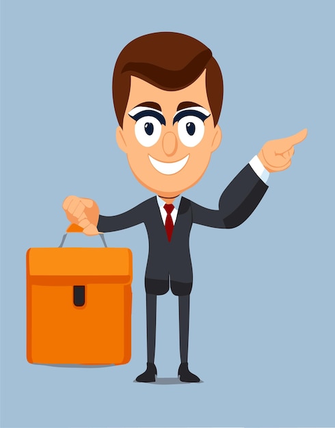 Cartoon business man clipart vector design