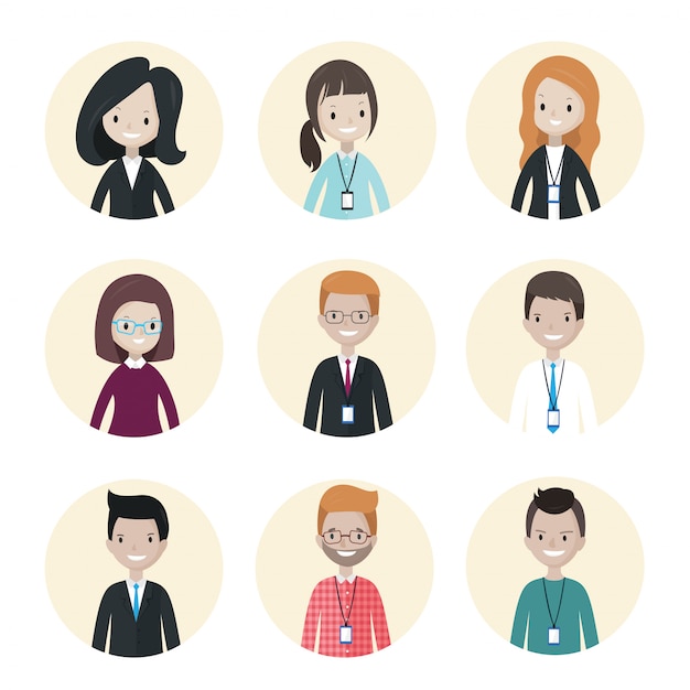 Vector cartoon business people avatars