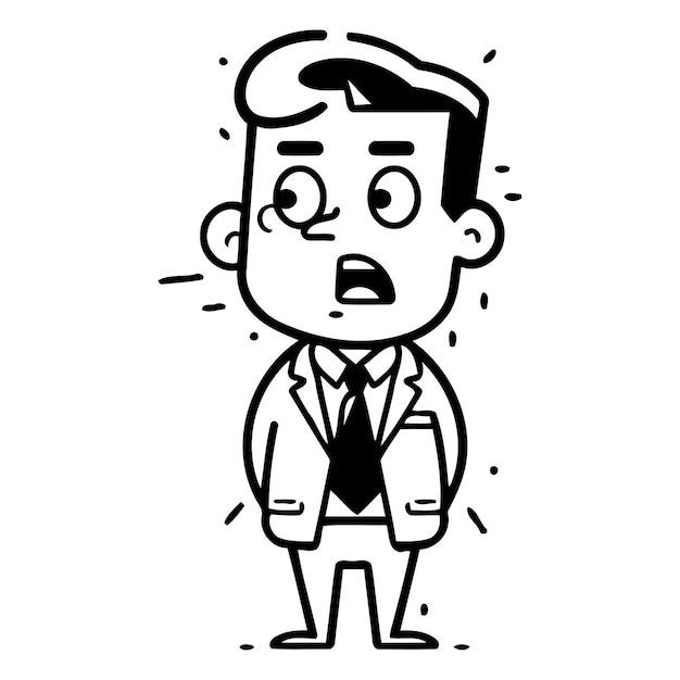 Cartoon businessman feeling sad Vector illustration in a flat style