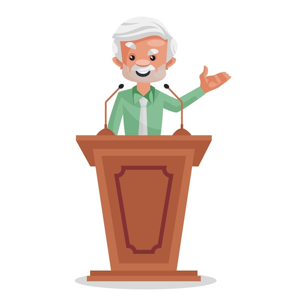 Cartoon businessman giving speech