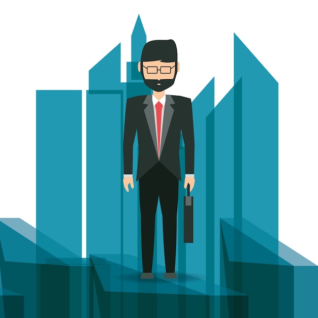 Vector cartoon businessman icon