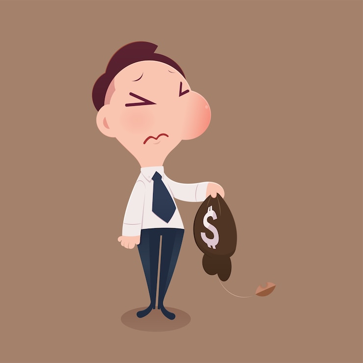 Premium Vector | Cartoon businessman loss money