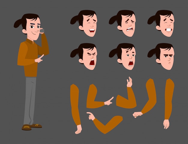 Cartoon businessman set character for animation or motion