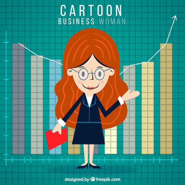 Vector cartoon businesswoman