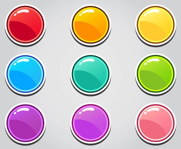 Vector cartoon button set game, gui element for mobile game