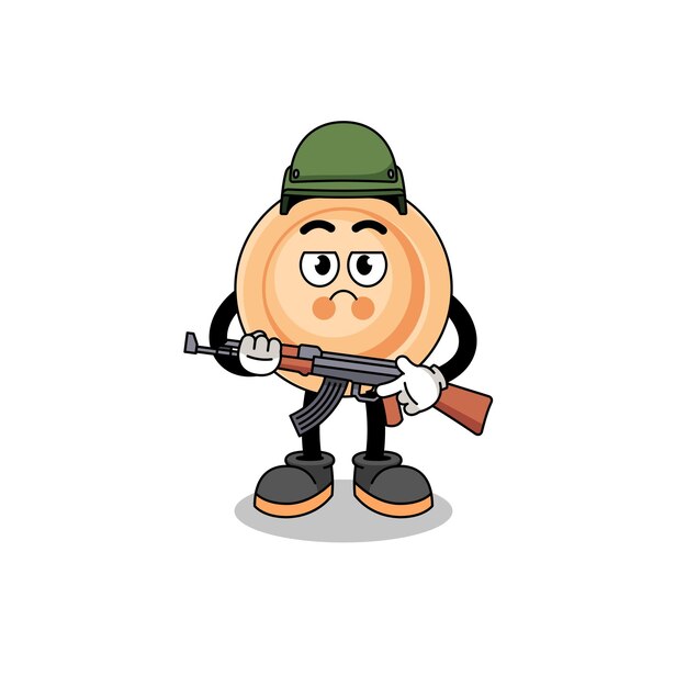 Vector cartoon of button soldier