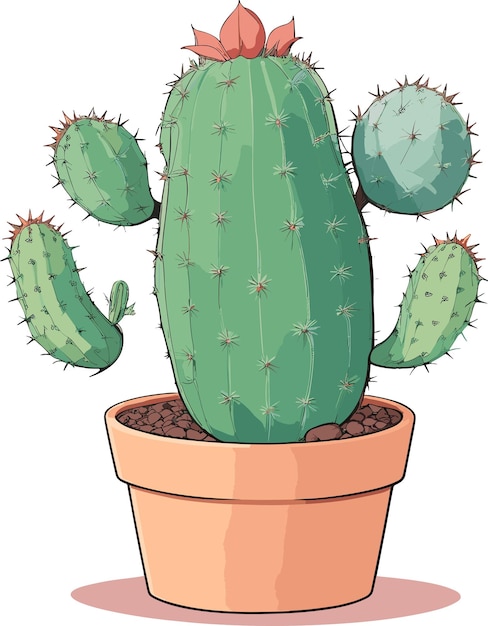 Cartoon Cactus in a pot clip art Cactus clip art