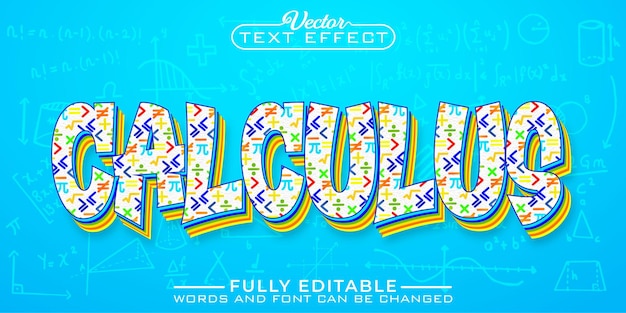 Cartoon Calculus Vector Editable Text Effect Template