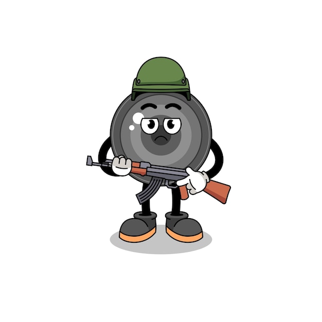 Cartoon of camera lens soldier