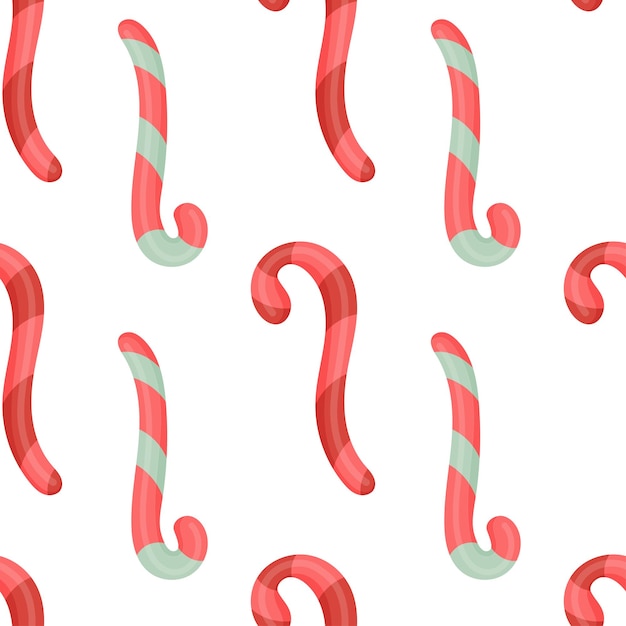 Cartoon of candy cane vector seamless pattern