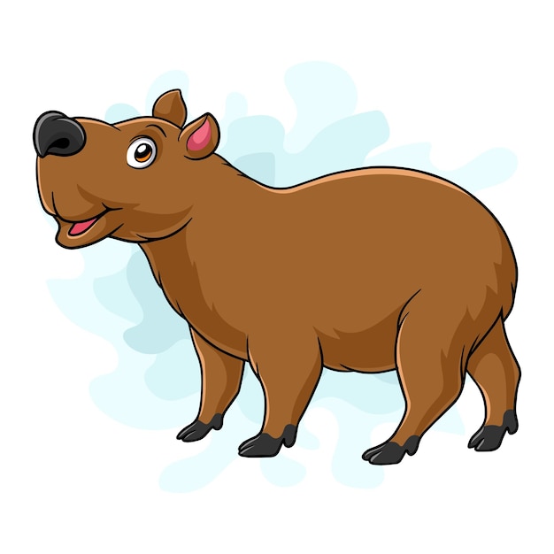 Cartoon capybara on white background