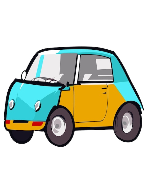 Cartoon car clipart 2d vector design