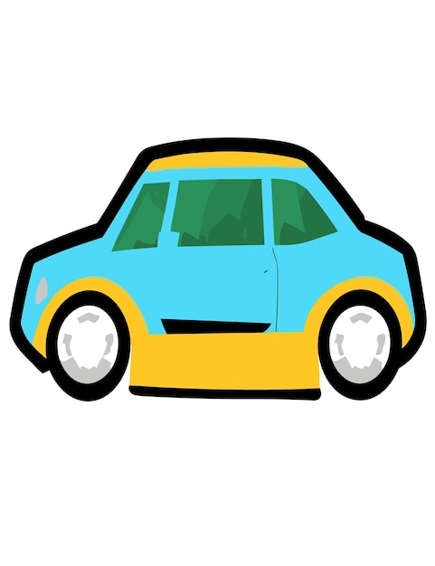 Cartoon Car Clipart 2D Vector Design