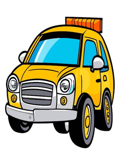 Cartoon Car Clipart Vector Design