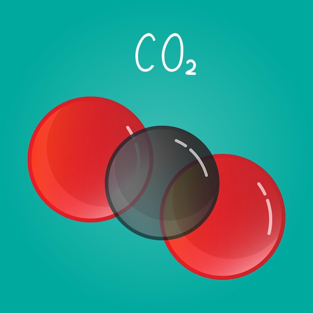 Vettore molecola di anidride carbonica cartone animato