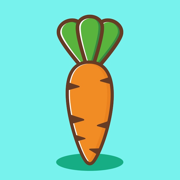 A cartoon carrot on a blue background