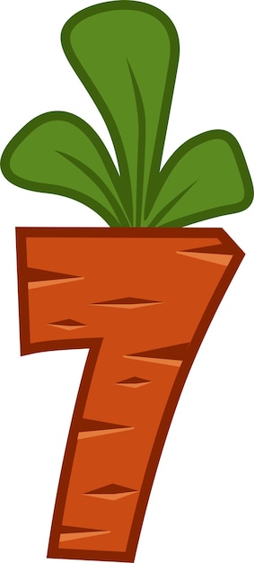 Мультяшный морковный номер Семь шрифтов детский номер Рисунок 7